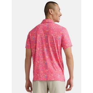 Camisa de Golf de Manga Corta para Hombre, Roja, con Estampado por Transferencia Térmica, Tejido Transpirable, Logotipo Frontal, Poliéster/Algodón 180g - Product Image 2