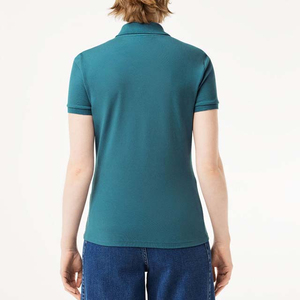 เสื้อผ้าของผู้หญิงเสื้อโปโลพิมพ์ลายสีล้วนสำหรับผู้หญิงดีไซน์ตามสั่ง - Product Image 4