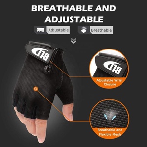 High Quality Men Weightlifting <b>Gloves</b> Heavy Duty Workout PU Leather Non-Slip Breathable Lightweight Half Finger/Fingerless Gym - Product Image 5