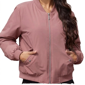 Chaqueta Bomber de Invierno para Mujer, con Cuello Alto, Tejido Oxford Transpirable, Exterior de PU, Mangas Largas, Bolsillos Delanteros, para Caza y Fiestas - Product Image 4