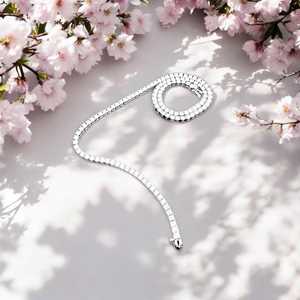 Cadena de Tenis Minimalista de Lujo con Incrustaciones de Diamantes, Plata de Ley 925 / Chapado en Oro, Cadena de Diamantes Moissanite para Hombre y Mujer - Product Image 4