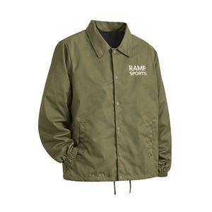 เสื้อแจ็คเก็ตเทรนช์สปอร์ตน้ำหนักเบาสำหรับทุกเพศ เสื้อโค้ชฤดูหนาว ซิป คอปกพับได้ เสื้อกันลมลำลอง โลโก้ด้านหน้า - Product Image 1