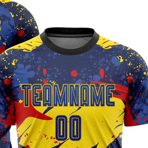 Camiseta de Fútbol Sublimada Personalizada, Cuello Redondo, Manga Corta, Secado Rápido, Poliéster, Impresión con Nombre del Equipo, Ropa Deportiva Unisex para Todas las Temporadas - Product Image 3