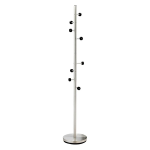 Latest design <b>silver</b> metal coat rack standing with round base minimalist entryway hat stand designer customized options - Product Image 2