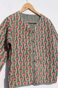 Veste matelassée en coton automne/hiver pour femmes bloc imprimé Style Boho fait à la main longue longueur respirant vêtements tissés - Product Image 4