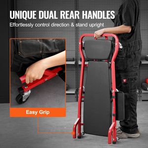 Carrello Meccanico Regolabile da 44 Pollici con Capacità di 300 Libbre, Poggiatesta Imbottito, 6 Ruote, Attrezzo da Garage per Riparazione Auto - Product Image 5