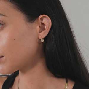 8mm Double Row <b>Huggie</b> Hoop Earrings Wholesale 14k 18k <b>Solid</b> <b>Gold</b> Bar Hinged Luxury Minimalist Everyday Wear Jewelry Manufacturer - Product Image 6