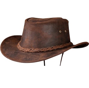 Unisex Brown Leather Cowboy <b>Hat</b> With Braided <b>Band</b> Casual Outdoor Style Adult Spring Autumn Fit 56-58CM 2026 - Product Image 3
