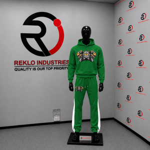 Custom <b>Green</b> Graphic Printed Hoodie <b>Tracksuit</b> <b>Men</b> Streetwear Hooded Sweatshirt Jogger Pants Set Wholesale Casual Sportswear - Product Image 3
