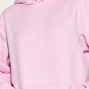 Vente en gros de sweat à capuche femme personnalisé pull uni rose clair sweat polaire haut à capuche surdimensionné parfait pour un usage quotidien en hiver - Product Image 5