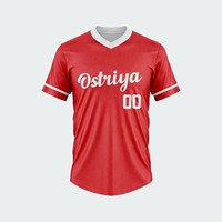 Maillots de baseball personnalisés en gros, imprimés, respirants, antibactériens, à séchage rapide, 100 % polyester, col en V, manches courtes, OEM