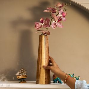 Florero Cilíndrico Moderno y Minimalista de Bambú y Madera, Ideal para Decoración del Hogar en Salas de Estar y Dormitorios - Product Image 2