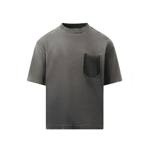 เสื้อยืดผู้ชายทรงโอเวอร์ไซส์ ผ้าคอตตอน 100% คุณภาพสูง สไตล์วินเทจ ฮิปฮอป ลำลอง ลายฟอกสี 280 GSM พร้อมกระเป๋าหน้า - Product Image 5