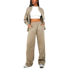 Conjunto de Ropa para Mujer con Lavado Ácido Personalizado, Estilo Casual Holgado de 2 Piezas, Sudadera y Pantalones Deportivos, Ropa Urbana, OEM/ODM Disponible 2026 - Product Image 1