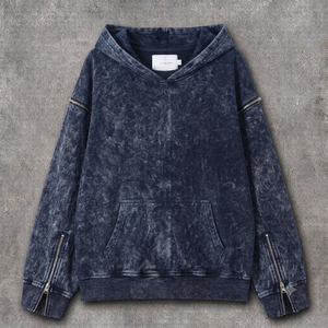 Sweat à capuche vintage délavé pour homme en mélange de coton épais, coupe décontractée, style streetwear, vêtement décontracté pour tous les jours - Product Image 3