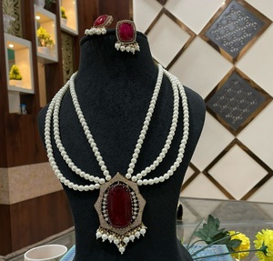 Exclusivo Juego de Collar y Aretes Kundan de Moda, Chapado en Oro de Primera Calidad, con Circonitas y Perlas de Imitación en Capas, para Bodas y Fiestas - Product Image 4