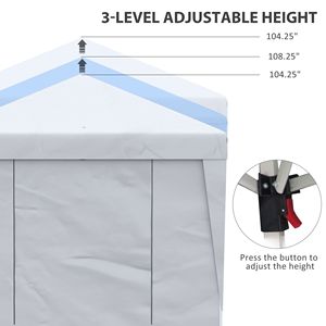 "20x10 Pop up <b>Canopy</b> <b>Tent</b> with Sidewalls Double Doors Wheeled Bag White" - Product Image 5