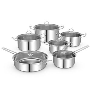 12-Piece <b>Cookware</b> <b>Set</b> with Tempered Glass Lids and Handles - Product Image 1