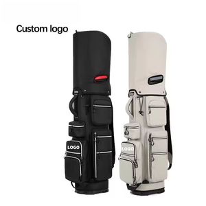 Sac de golf pliable en cuir PU de qualité supérieure, durable et imperméable, avec 14 séparateurs pleine longueur, housse de pluie de voyage assortie, pour un rangement maximal des clubs - Product Image 1