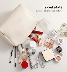 Bolsa de Viaje Organizadora de Accesorios de Cuero Genuino al por Mayor, Neceser de Maquillaje con Cremallera para Mujer, Bolsa de Aseo para Hombre, Novedad - Product Image 6