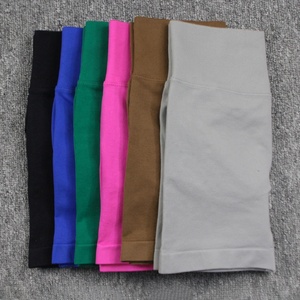 Shorts de Yoga de Cintura Alta para Mujer, Color Sólido, Tejido de Punto, Spandex y Algodón, Transpirables, Cintura Elástica, Ropa Deportiva Informal para Fitness - Product Image 3