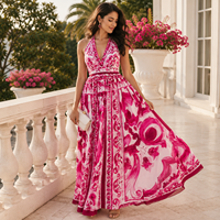 Robe longue en soie mélangée écologique pour femmes |   Robe d'été smockée sans manches à taille naturelle, avec volants et liens à nouer sur le devant, lavable, idéale pour les fêtes