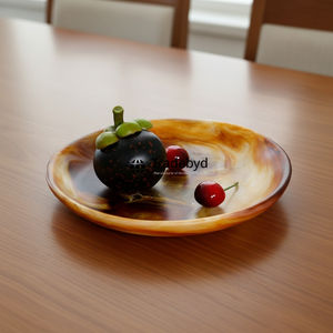 Plateau élégant en résine, plateau de service artisanal pour gâteaux, fruits, en-cas, décoration de maison de luxe Tradebyd - Product Image 5