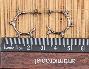 Pendientes de aro lisos de plata de ley S925, ligeros, con baño de rodio negro, los mejores pendientes de joyería fina al por mayor para regalos de mujer. - Product Image 6