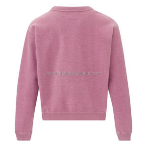 2025 Collection hiver en gros broderie personnalisée bébé bleu filles sweat 100% coton teint uni avec Style décontracté Funky - Product Image 4