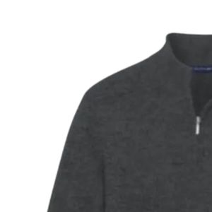 Jack and Jill Mens Grey Half <b>Zip</b> Polo Sweater Knit Pullover Smart Casual Long Sleeve Comfortable Premium Everyday Wear - Product Image 3