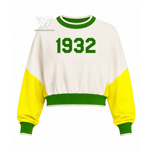 Wholesale Greek <b>Chi</b> Eta Phi Sorority Clothing Women’s Embroidered 1932 Colorblock Crop Sweatshirt Top - Product Image 1