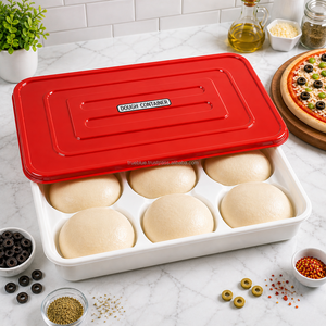 Contenedor de Plástico para Masa con Tapa, Bandeja Multicolor para Bolas de Masa para Uso en la Cocina, Bandeja con Capacidad para 6 Bolas - Product Image 3