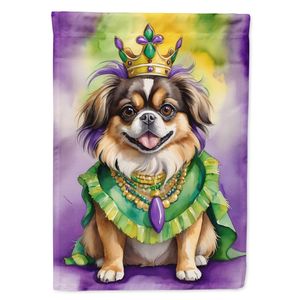 Multicolor tibetano Spaniel King Mardi Gras jardín bandera decorativa buzón y Patio Banner para patio y césped ilustraciones para camas de flores - Product Image 1