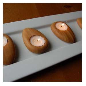 Wooden <b>Tea</b> Light Holder for Home Decoration Handcrafted <b>Candle</b> Stand for Living Room Diwali Festive Decor - Product Image 1