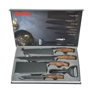 Juego de cuchillos y tijeras de cocina de 6 piezas estilo alemán, recubiertos con película, mango grueso, fabricados en fábrica, OEM, ODM, DIY, éxito de ventas. - Product Image 2