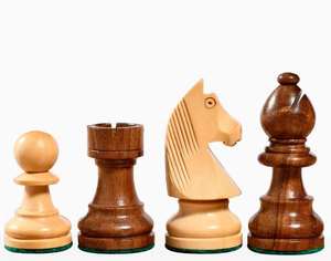 Pions d'échecs Staunton de luxe allemands, 3,75 pouces, en bois de sheesham et de buis, série tournoi, au meilleur prix - Product Image 2
