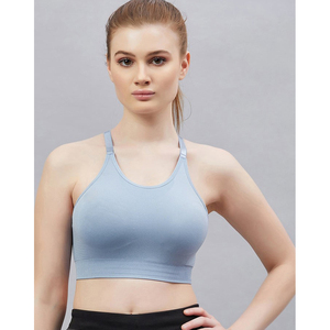 เสื้อชั้นในกีฬาแบบไร้ตะเข็บ ทรงครอสแบ็ค ปกปิดเต็มตัว สำหรับผู้หญิง - Product Image 1