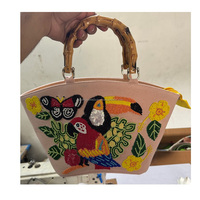 Sac à main fourre-tout en cuir brodé bohème pour femmes, écologique et durable