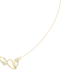 Collar de Oro Amarillo con Diamante Cultivado en Laboratorio, Colgante de Corazón Abstracto, Joyería para Mujer, Regalo de Compromiso - Product Image 4