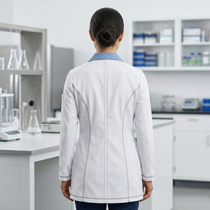 Polyester Spandex Women Medical Lab <b>Coat</b> – Full-Length Doctor <b>Coat</b>, Clinic & Hospital Uniform, Regular Fit - Product Image 3