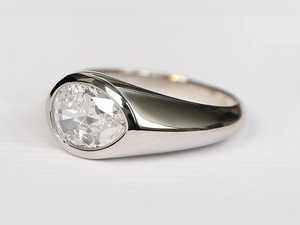 Creative Craft Moissanite 1CT Pear Cut Diamond Bezel <b>Set</b> <b>Ring</b> Original 925 <b>Silver</b> Fine Modern Style Gift For Birthdays party - Product Image 2