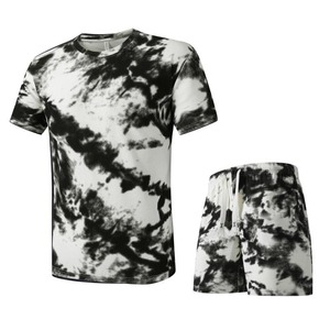 เสื้อยืดแขนสั้นและกางเกงขาสั้นลำลองสำหรับผู้ชาย พิมพ์ลายคุณภาพสูง ผ้าฝ้าย 100% น้ำหนักเบา เหมาะสำหรับฤดูร้อน ชุดคู่พร้อมโลโก้ - Product Image 5
