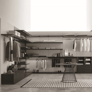 Armoire modulaire LED européenne JY, moderne, facile à assembler, en MDF, pour chambre à coucher, 3 étagères, 2 tiroirs, grand rangement, meubles de villa - Product Image 1