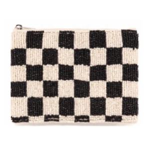 Porte-monnaie à motif à carreaux cœur rouge, perlé avec fermeture éclair, mini pochette d'épargne pour espèces, cartes et maquillage, pochette cadeau - Product Image 3