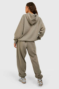 Conjunto Deportivo de 2 Piezas para Mujer, Talla Grande, 100% Algodón, con Logotipo Personalizado Serigrafiado, Estilo Hip Hop, Informal para Invierno - Product Image 2