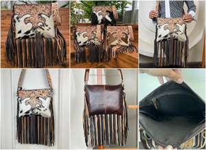 Bolso bandolera con flecos de piel de vaca mecanizada a mano vaquera occidental de nuevo diseño al por mayor bolso de mujer de piel auténtica de alta calidad - Product Image 3