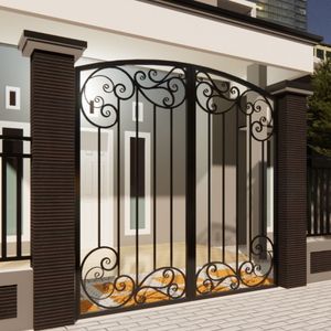 Puerta de Hierro Forjado de Lujo para Entrada de Vehículos, Puerta de Entrada de Hierro Personalizada, Estructura Duradera con Recubrimiento en Polvo, Clásica, Elegante y Decorativa - Product Image 4