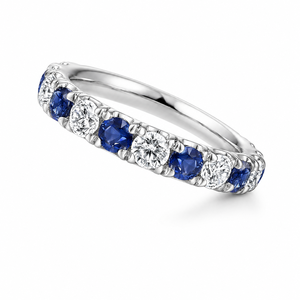 Anillo de Compromiso con Gema Azul para Mujer, Chapado en Oro Blanco de 14K, Anillo de Moissanita para Boda o Aniversario - Product Image 3