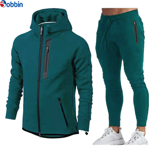 Conjunto de Sudadera con Capucha y Pantalones Deportivos Personalizados, Cómodos, de Tela Gruesa, con Cierre y Estampado, para Hombre, Ropa de Entrenamiento, 2 Piezas - Product Image 3