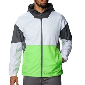 Chaqueta Cortavientos con Capucha para Hombre, Diseño Color Block, Ligera, Cierre Frontal, Ropa Deportiva Casual para Exteriores, Material de Poliéster para Primavera - Product Image 6